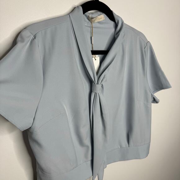 NWT Belle Pogue Blue Button Up Sailor Top Size Large - Picture 4 of 9